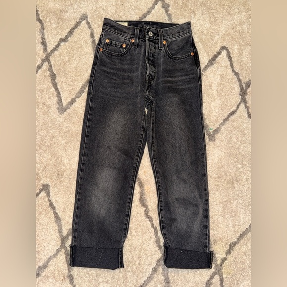 Levi’s 501 Jeans Button Fly Black Size 24 - Picture 6 of 7